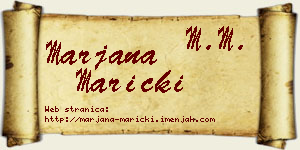 Marjana Maricki vizit kartica